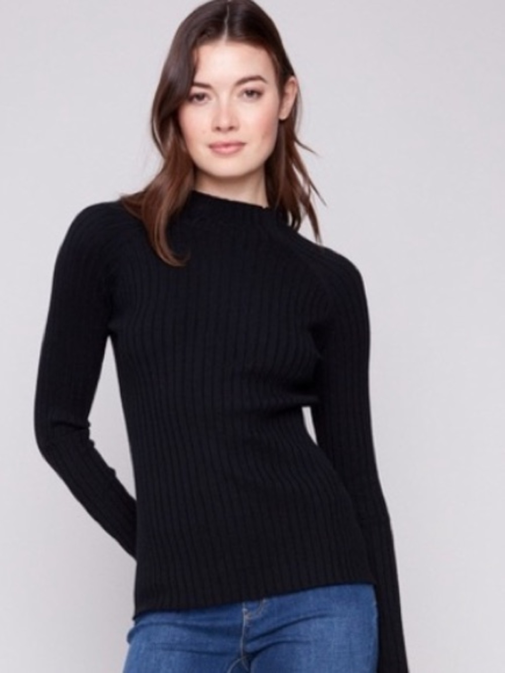 Aritzia Wilfred Black Ribbed Sweater